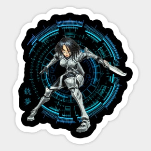 Alita's Lost Past - Unlock the Mysteries in Battle Inspired Tee Sticker